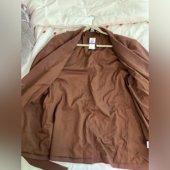 NWT Royalty By Maluma Belted Asymmetric One-Button Blazer size XXL brown - Picture 8 of 10